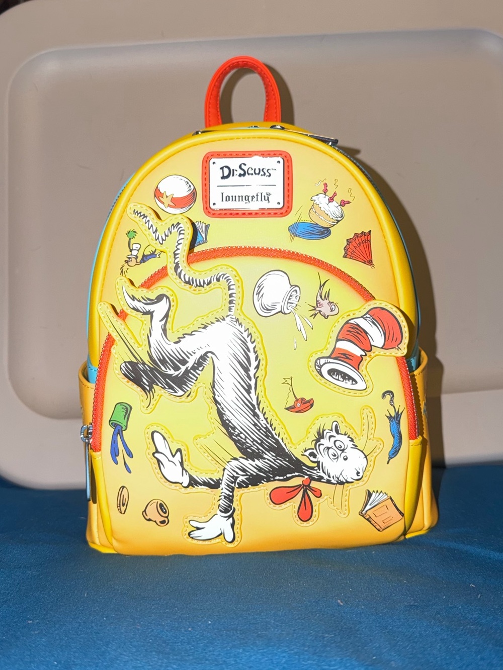 Loungefly Dr. Seuss Yellow Mini Backpack with Red Accents